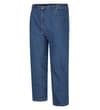Thumbnail Blue stone wash jeans in angled front view.